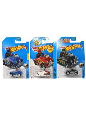 3 Hot Wheels HW Ride-Ons Pedal Driver Cars Blue Red Black New Sealed #D19